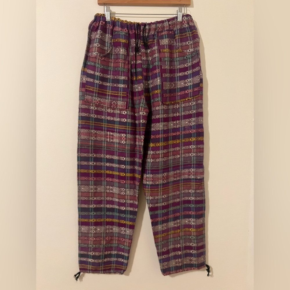 Purple Plaid Drawstring Joggers